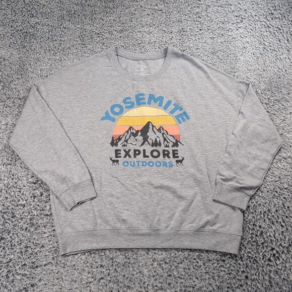 Yosemite California Sweatshirt Women Large Gray Tour Destination National Park - Picture 1 of 6